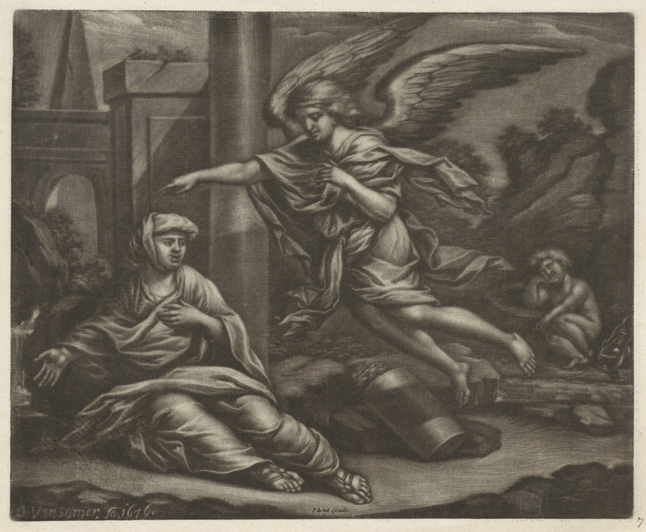Hágár és Izmael a sivatagban alkotó: Jan van Somer