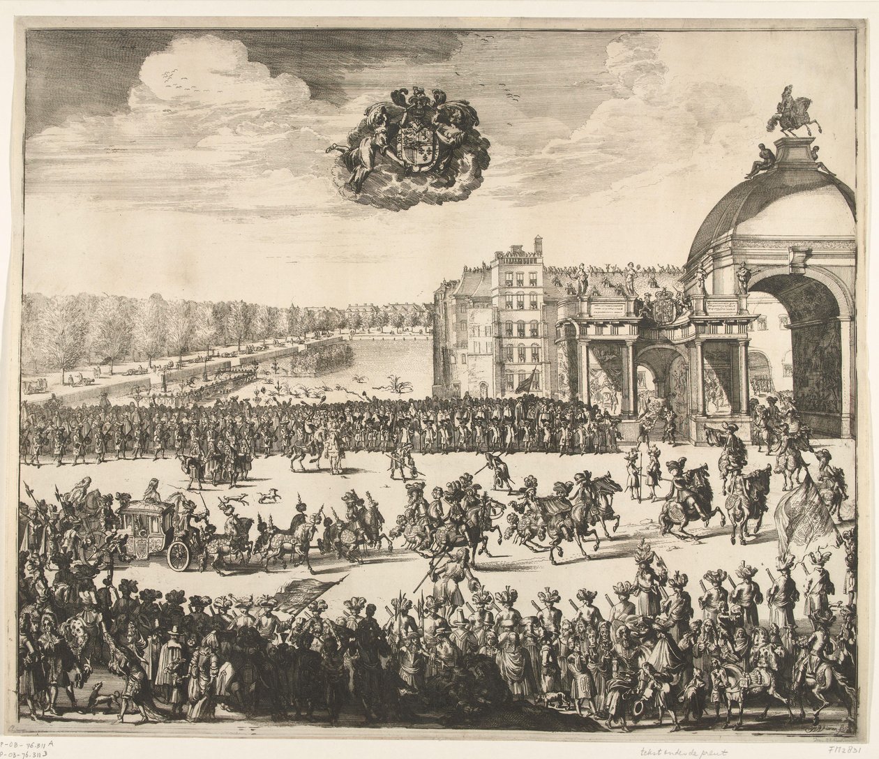 III. Vilmos király belépése Hágába, 1691 A Blyde-on nagyon vágyott, és az első Royal Inhalingh III. Vilmos angol király, Skócia, Vranckryck és Yerlandt stb. Binnen Hágában, február 5-én, den Jaere-ben, 1691-ben (cím: alkotó: Jan van Vianen