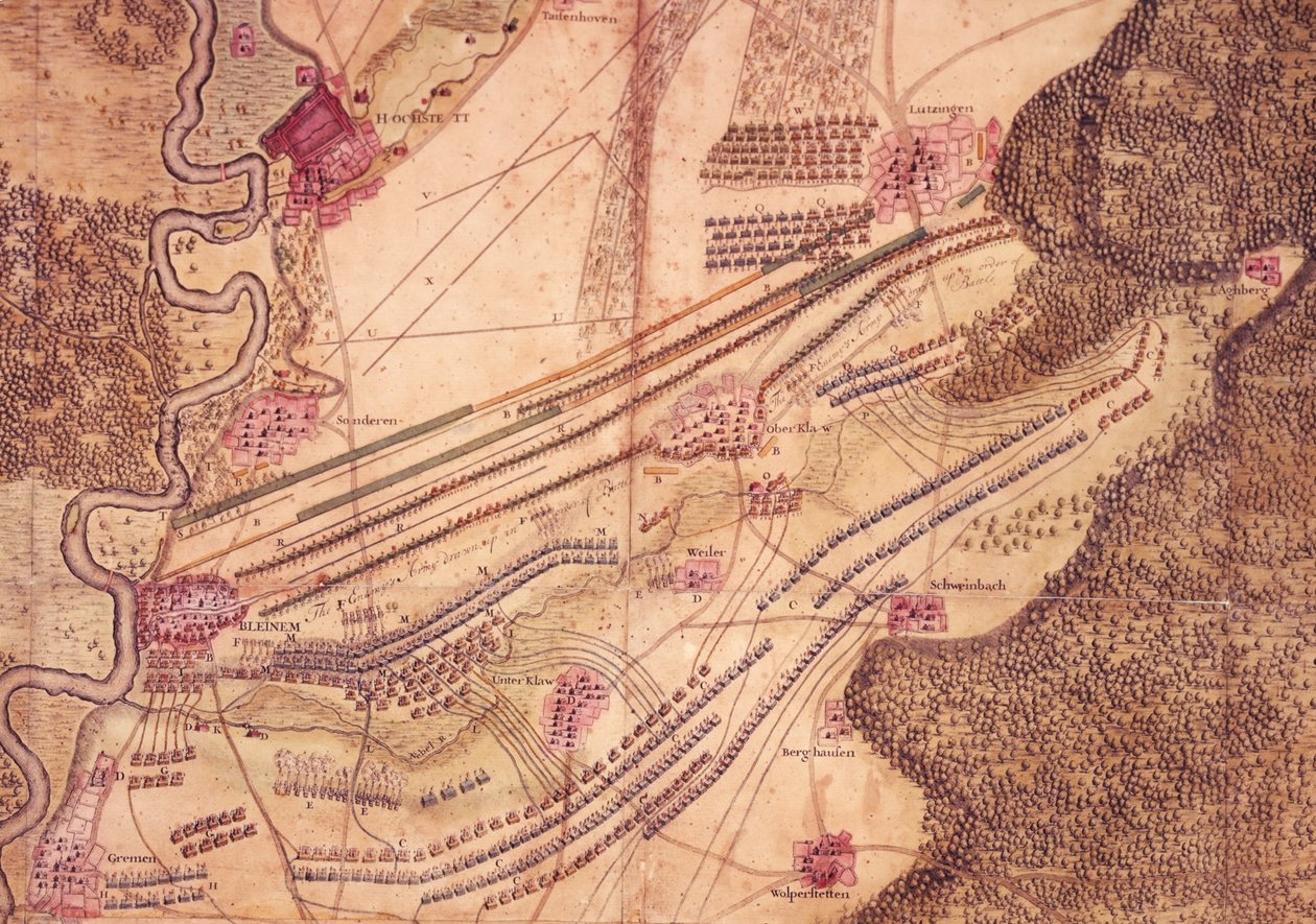 A blenheimi csata terve, 1705 körül (színes litó) alkotó: Jan van Vianen