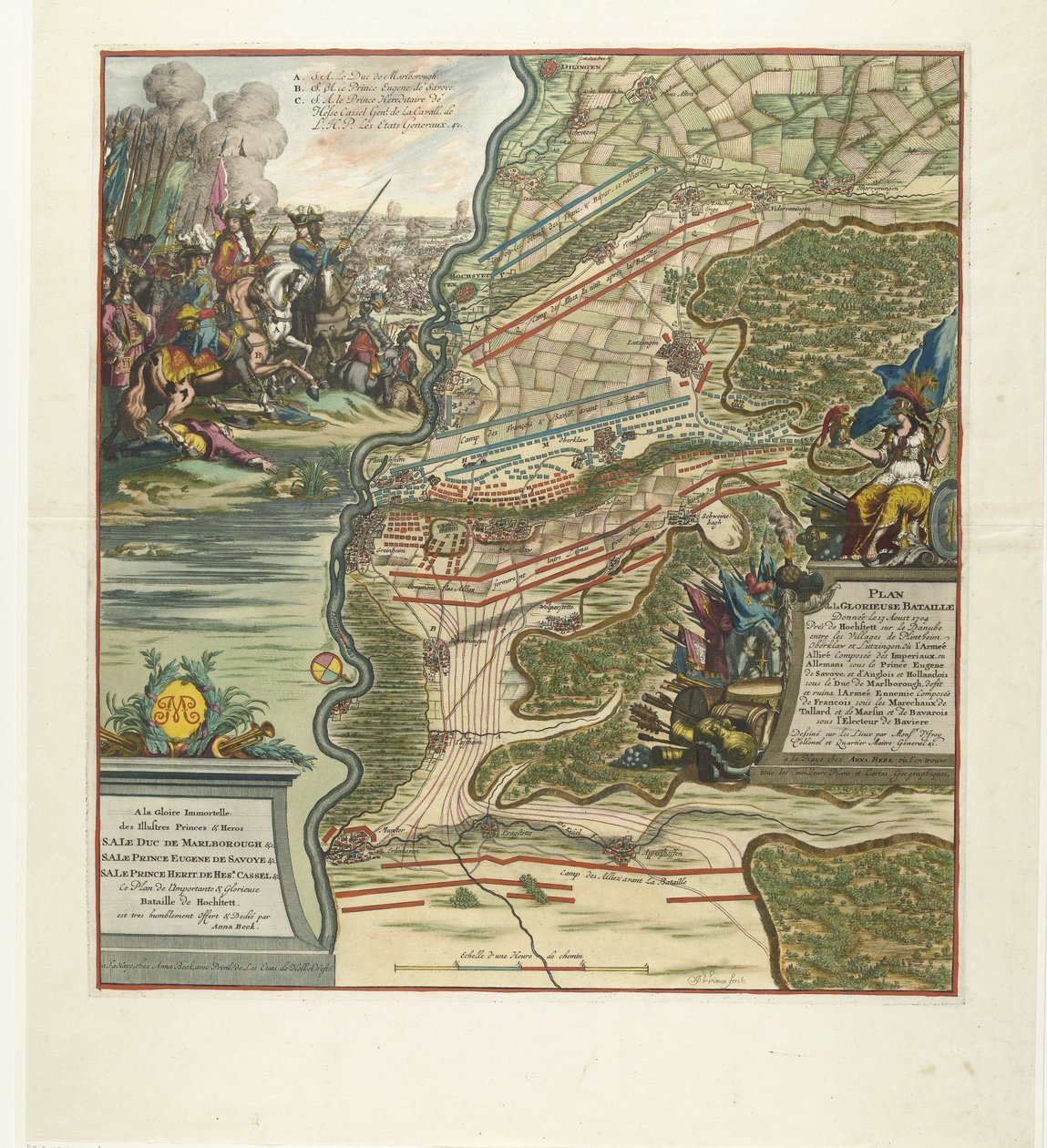 Salak Höchstädtben, 1704 A dicsőséges csata terve augusztus 13-án adott Hochstett mellett a Dunán (...) (cím a tárgyon) alkotó: Jan van Vianen