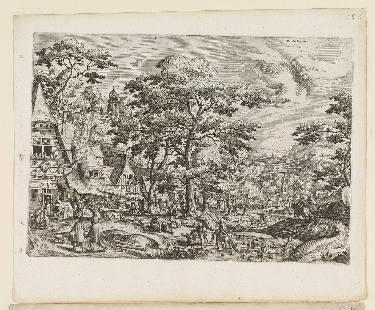 Táj falusi jelenettel alkotó: Jan van and Doetechum Lucas van and Bol Hans Doetechum the elder
