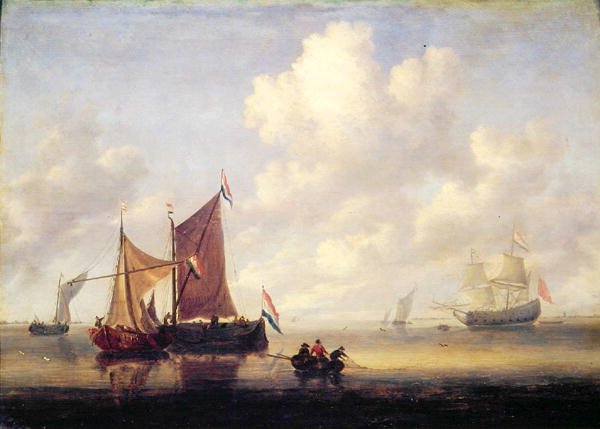 Tengeri táj alkotó: Jan van de Capelle or Cappelle