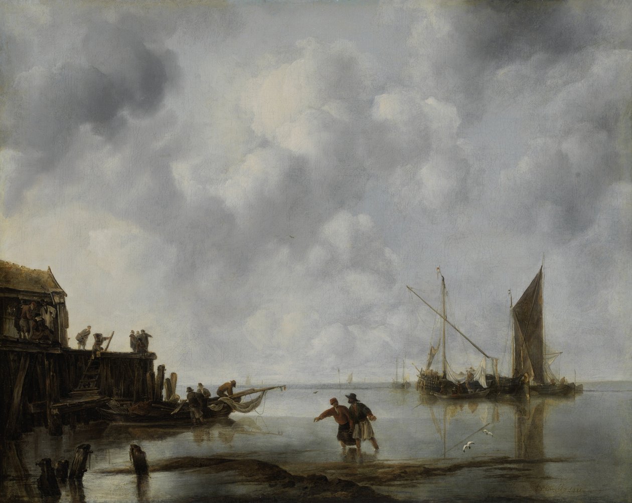 Nyugodt halászhajók alkotó: Jan van de Cappelle