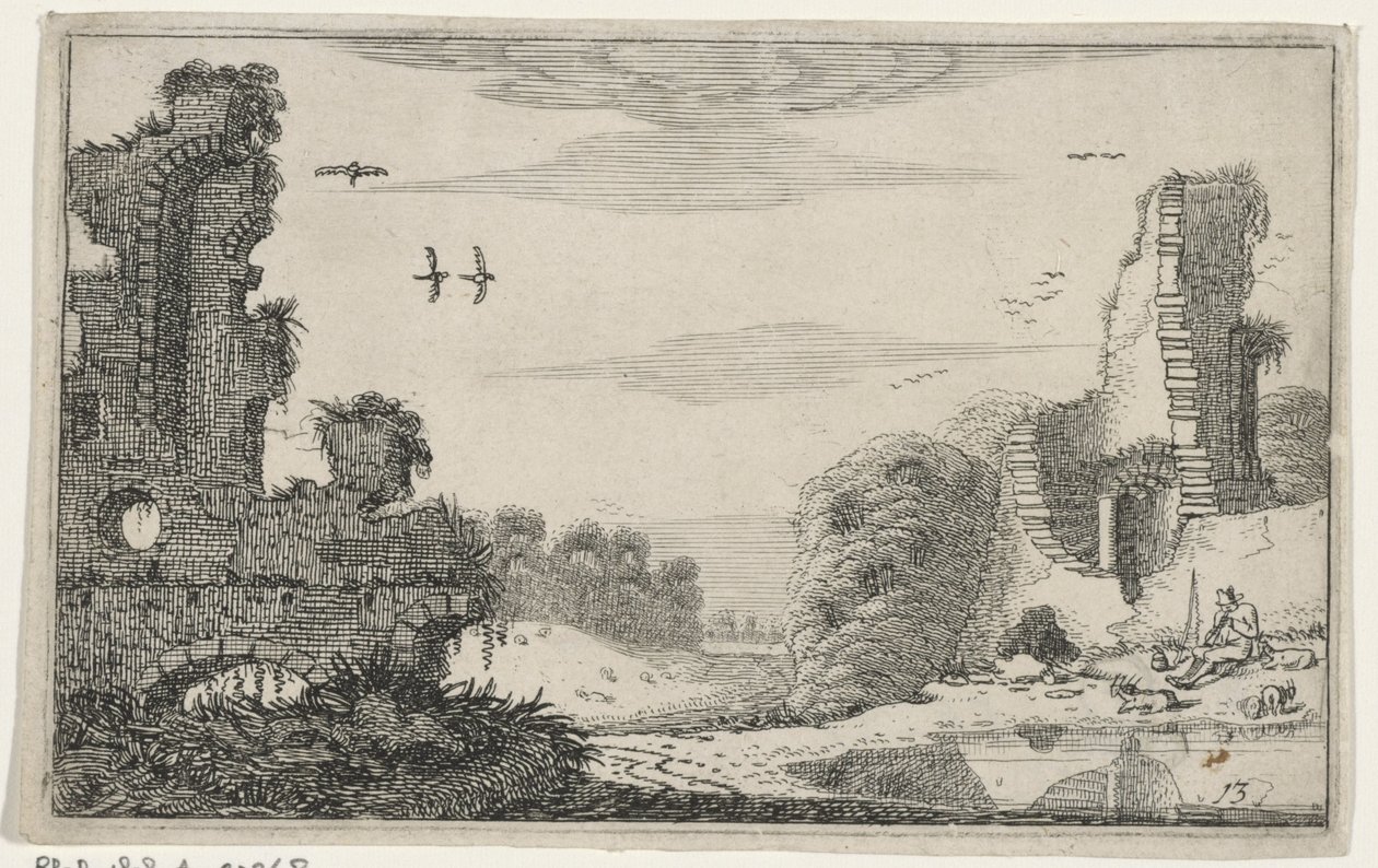 Herder bij een rom Romok (sorozat címe) (sorozat címe) alkotó: Jan van de Velde (II)