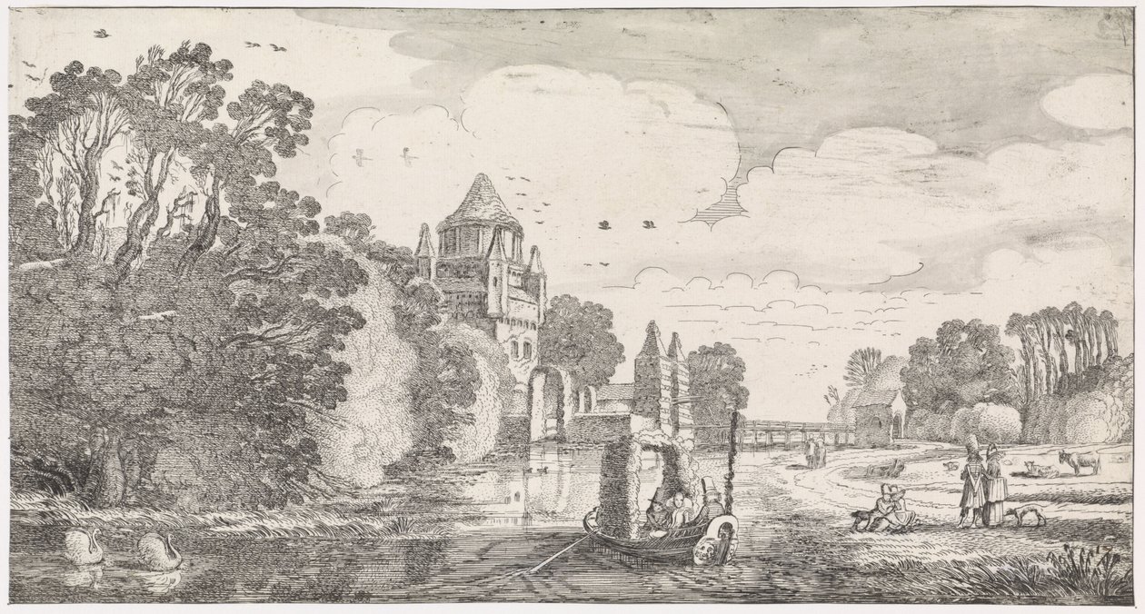Kis Houtpoort Haarlemben Játékos tájak és szórakoztató versek (sorozat címe) alkotó: Jan van de Velde (II)