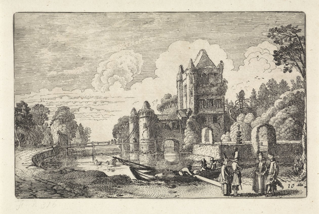 Táj az amszterdami kapuval Haarlemben Tájképek (sorozat címe) Amenissimae aliquot requculae (sorozat címe) alkotó: Jan van de Velde (II)