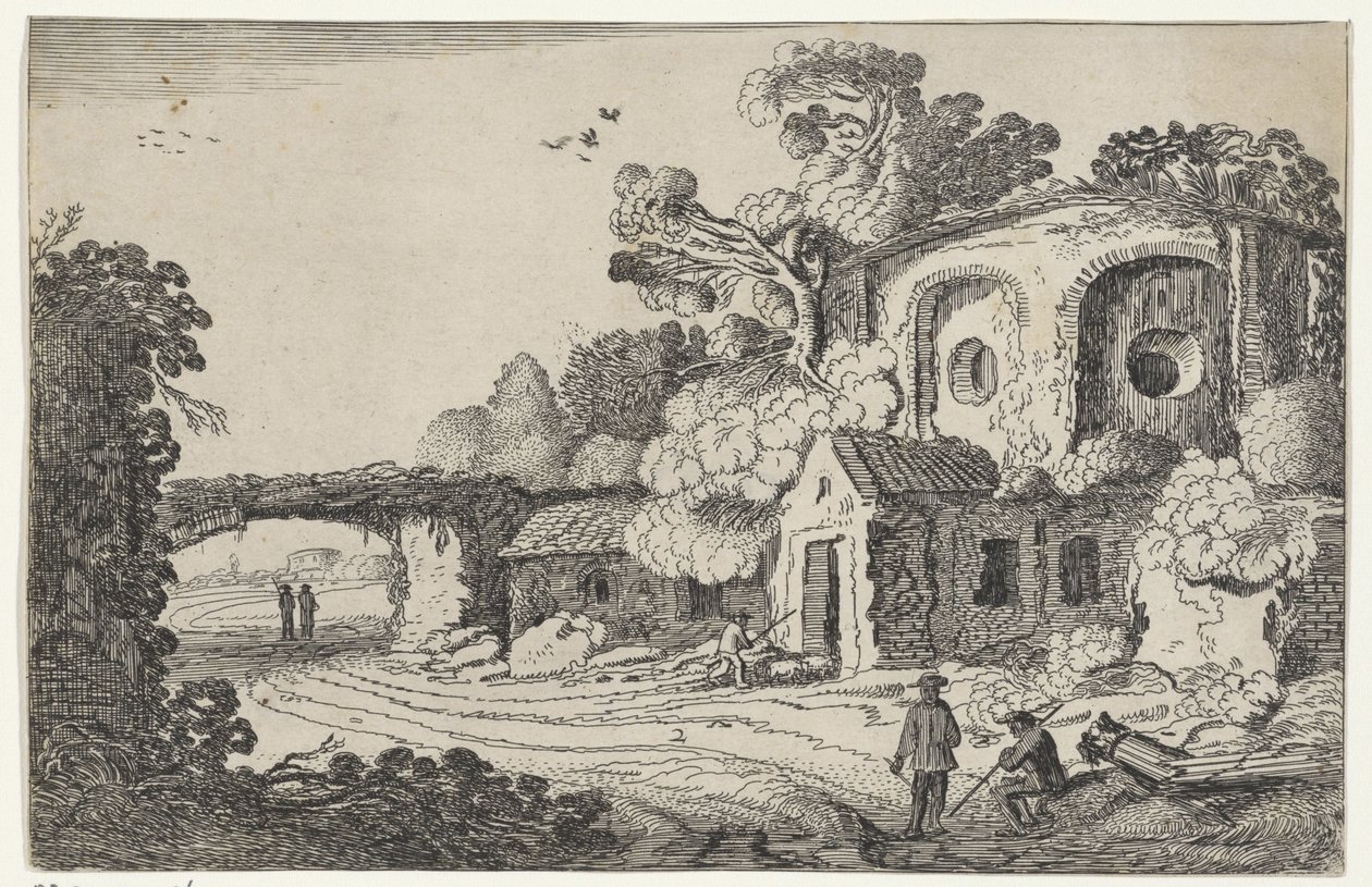 Landschap met oude burcht Romok a tájban (sorozat címe) Ősi romok és néhány a legszebb régiók közül (sorozat címe) alkotó: Jan van de Velde (II)