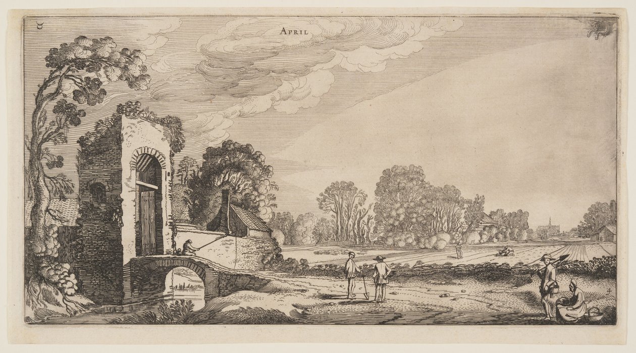 Április, az év tizenkét hónapjából alkotó: Jan van de Velde II