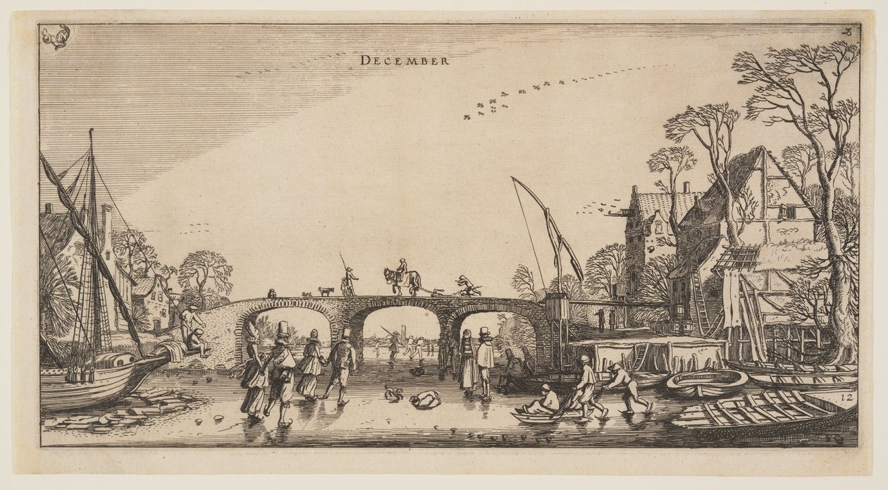 December, az év tizenkét hónapjából alkotó: Jan van de Velde II