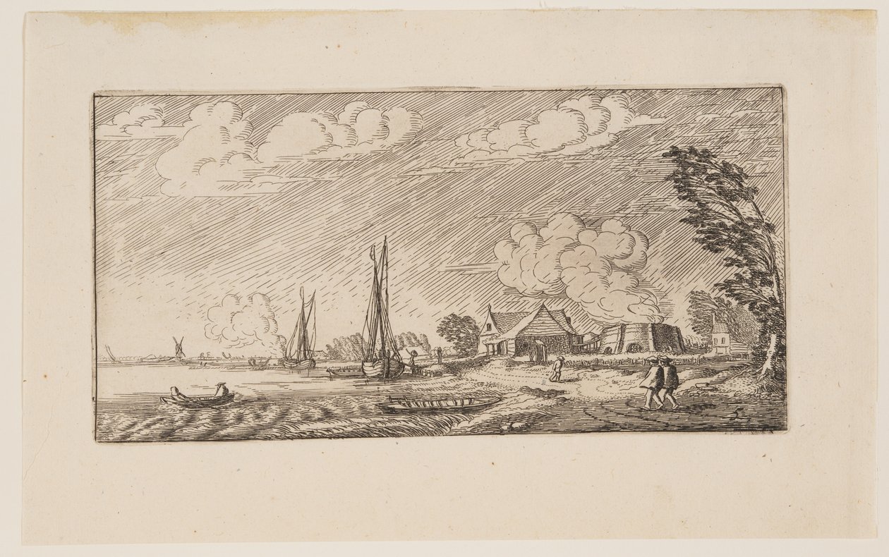 Lime-Kiln viharos időben, a Hat Tájképből alkotó: Jan van de Velde II