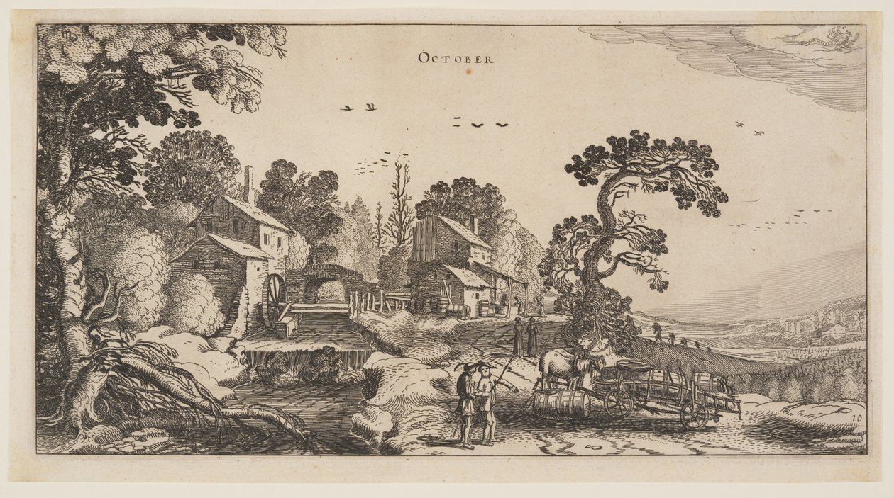 Október, az év tizenkét hónapjából alkotó: Jan van de Velde II