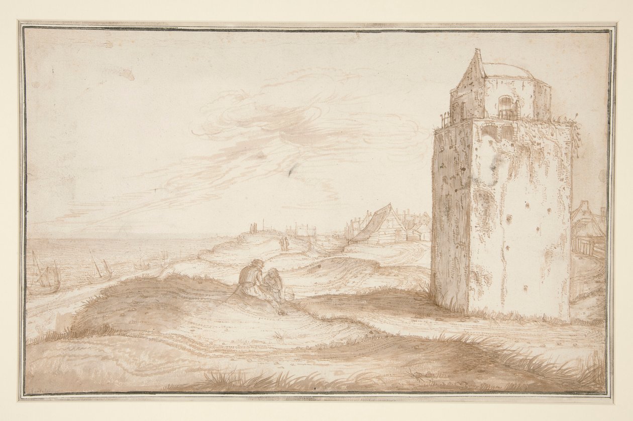 A dűnék és a világítótorony Zandvoort közelében alkotó: Jan van de Velde II