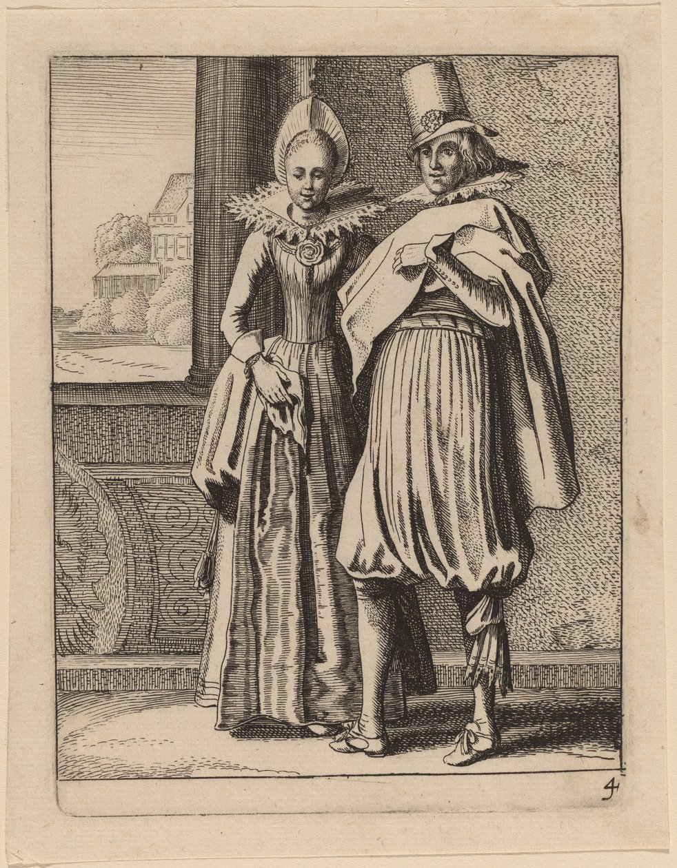 Két figura jelmezben alkotó: Jan van de Velde II