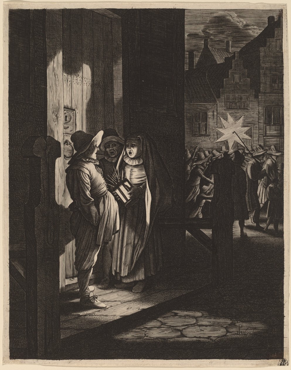 A királyok csillaga, egy éjszakai darab alkotó: Jan van de Velde II after Pieter Molijn