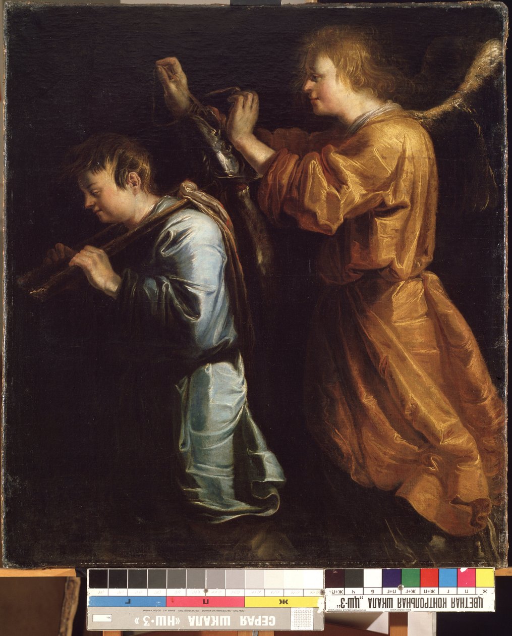 Tóbiás és az angyal (Tóbiás és az angyal). Jan van de Venne festménye (1600 előtt-1651 után). Olajfestmény alkotó: Jan van de Venne