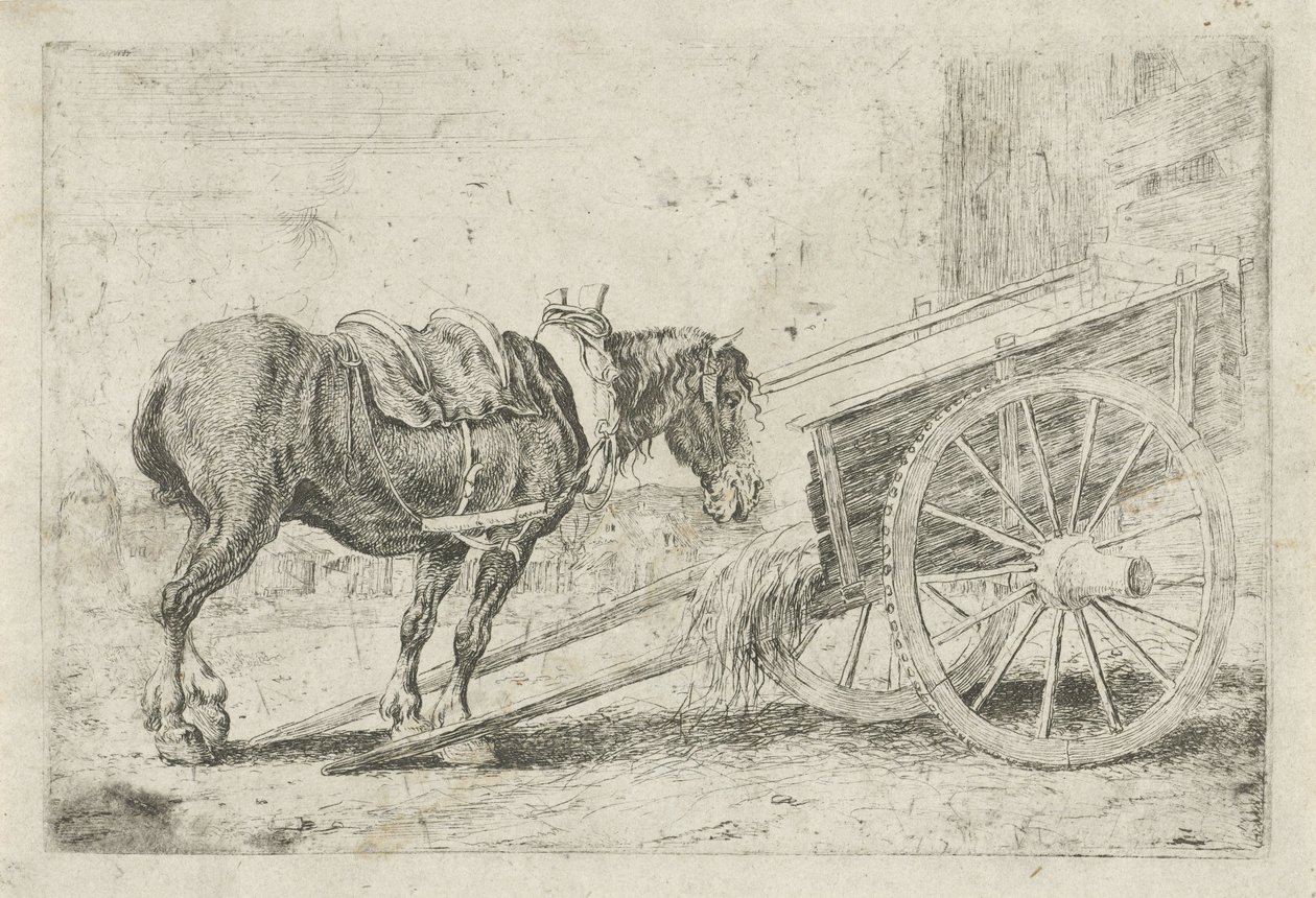 Ló szekérrel Állatok (sorozat címe) Zoographiam (sorozat címe) alkotó: Jan van den Hecke