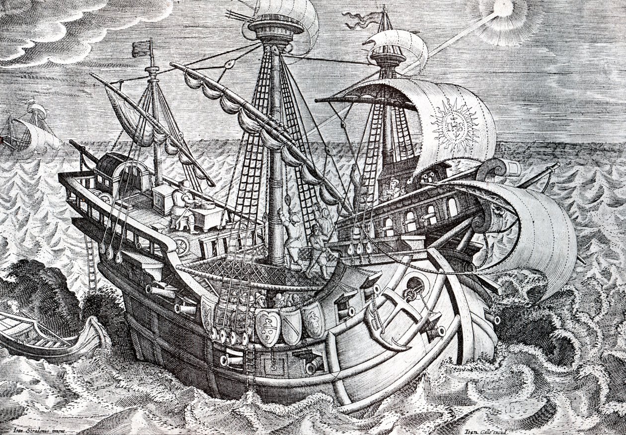 Navigáció alkotó: Jan van der (1523 1605) Straet