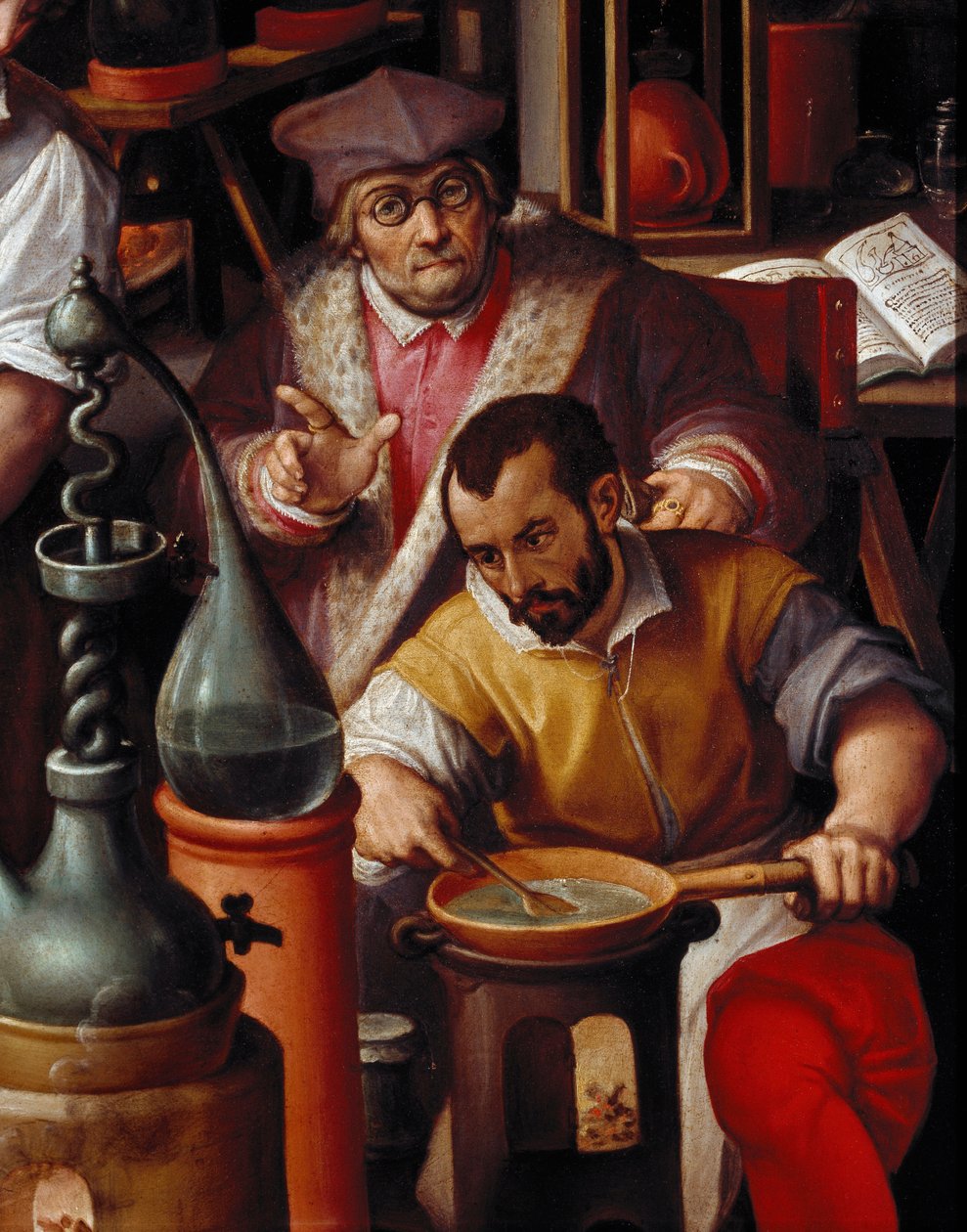 Az alkimista laboratóriuma, részlet alkotó: Jan van der Straet
