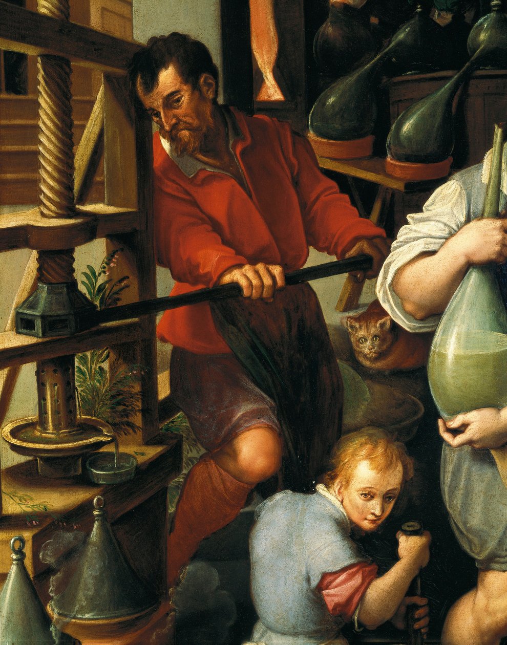 Az alkimista laboratóriuma, részlet alkotó: Jan van der Straet