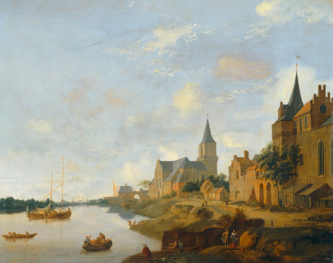A Rajna Emmerichnél a Szent Márton-templommal ... alkotó: Jan van der (manner of) Heyden