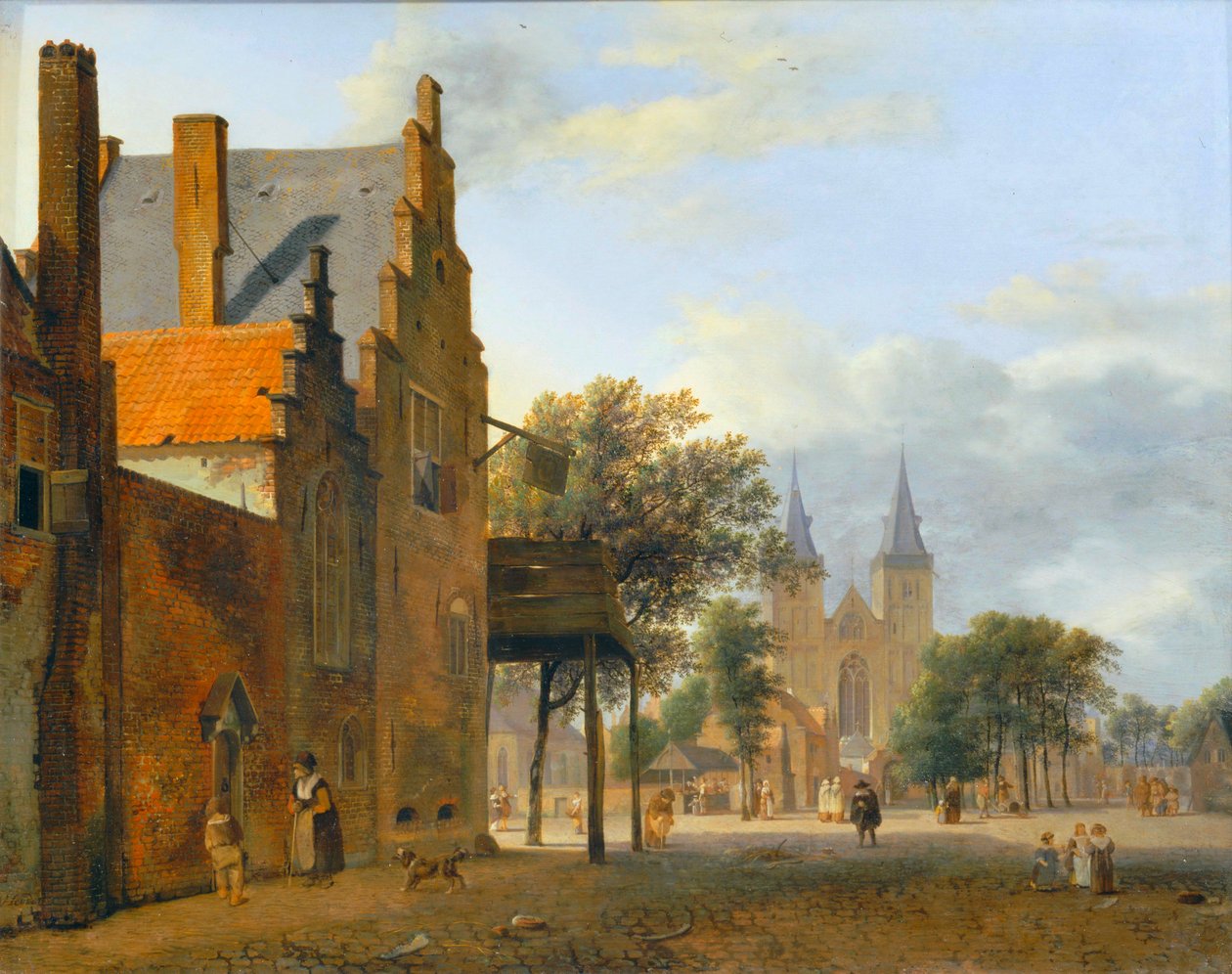 Place et eglise Saint-Victor à Xanten - Xanteni Szent Viktor tér és templom ... alkotó: Jan van der (manner of) Heyden
