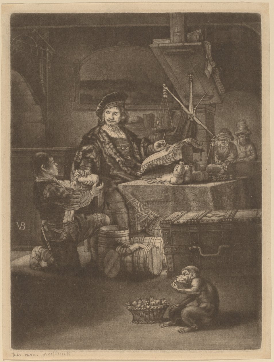 Jan Uytenbogaert alkotó: Jan van der Bruggen after Rembrandt van Rijn