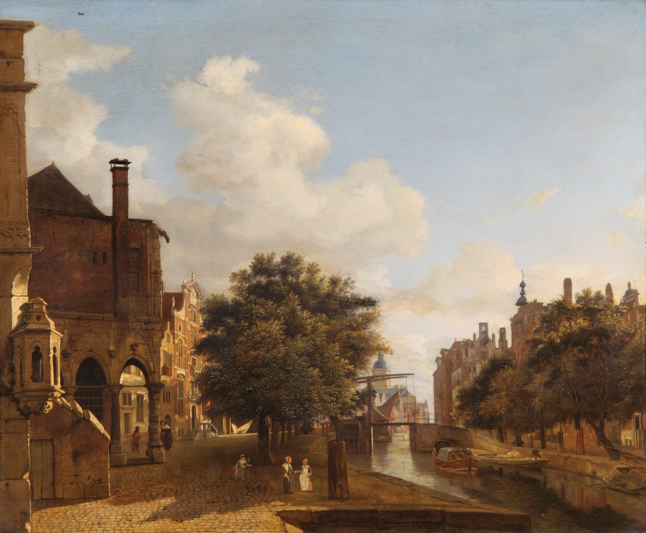 "Architectural Fantasy with the Old Town Hall, Amszterdam", 1670 alkotó: Jan van der Heyden