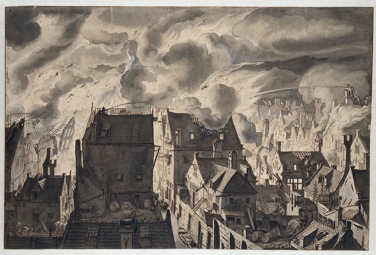 Tűz az Elandsgrachton alkotó: Jan van der Heyden
