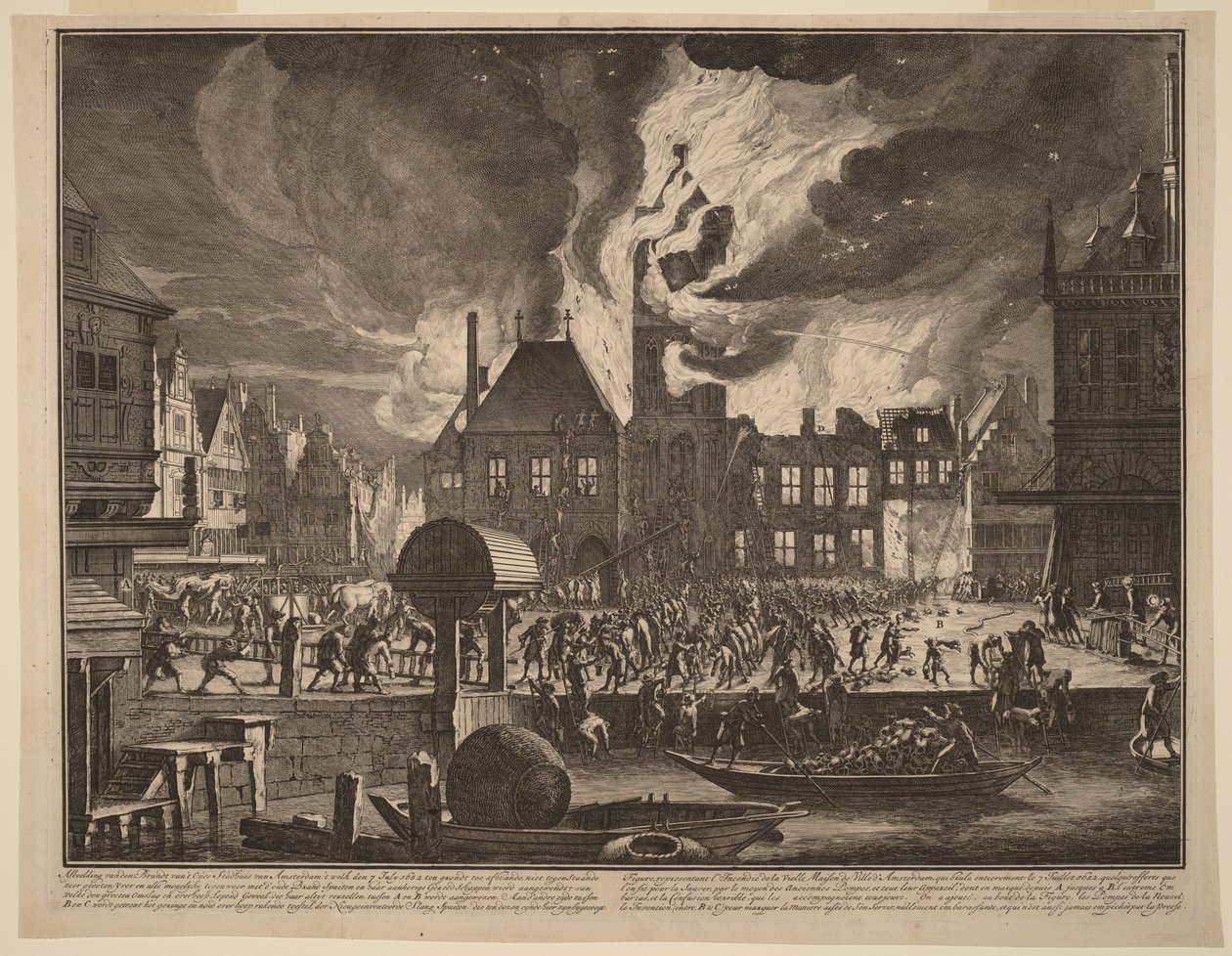 A régi amszterdami városháza égése alkotó: Jan van der Heyden