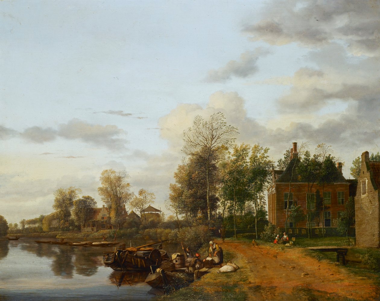 Vidéki ház a Vliet-on Delft közelében alkotó: Jan van der Heyden