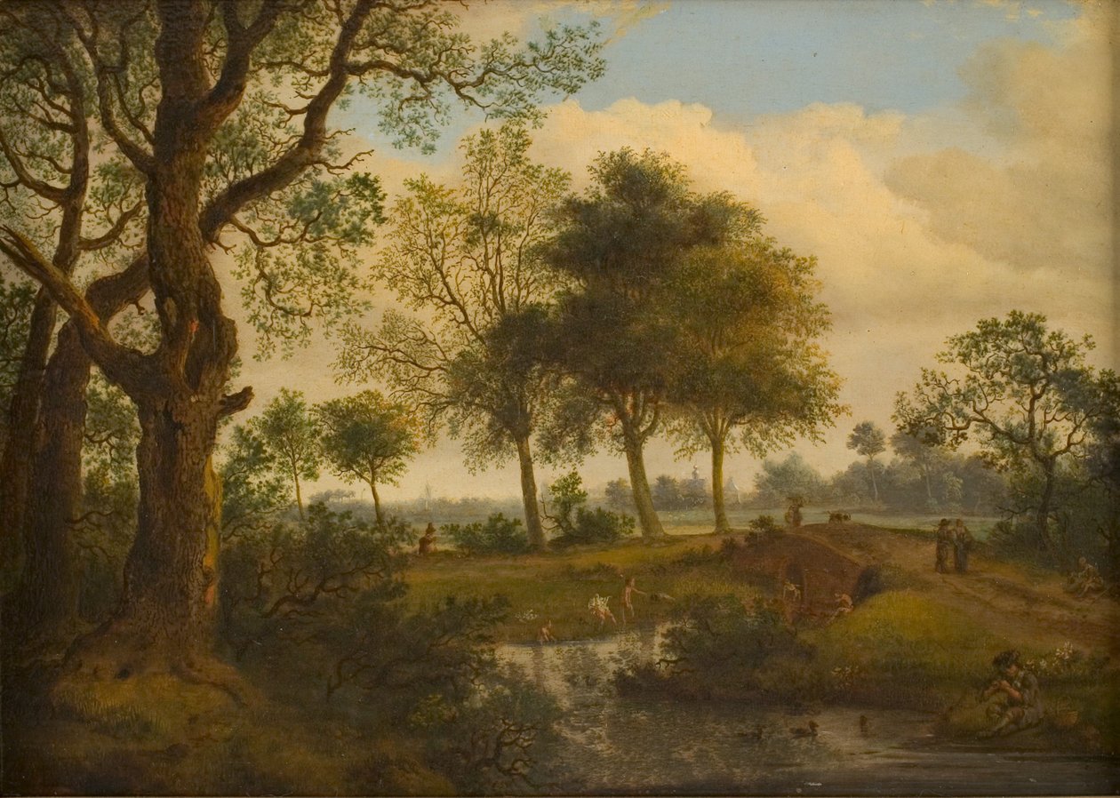 Tájkép fürdőzőkkel alkotó: Jan van der Heyden