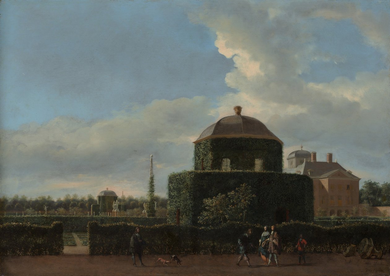 A Huis ten Bosch Hágában és a formális kerti kilátás keletről, kb. 1668-70. alkotó: Jan van der Heyden