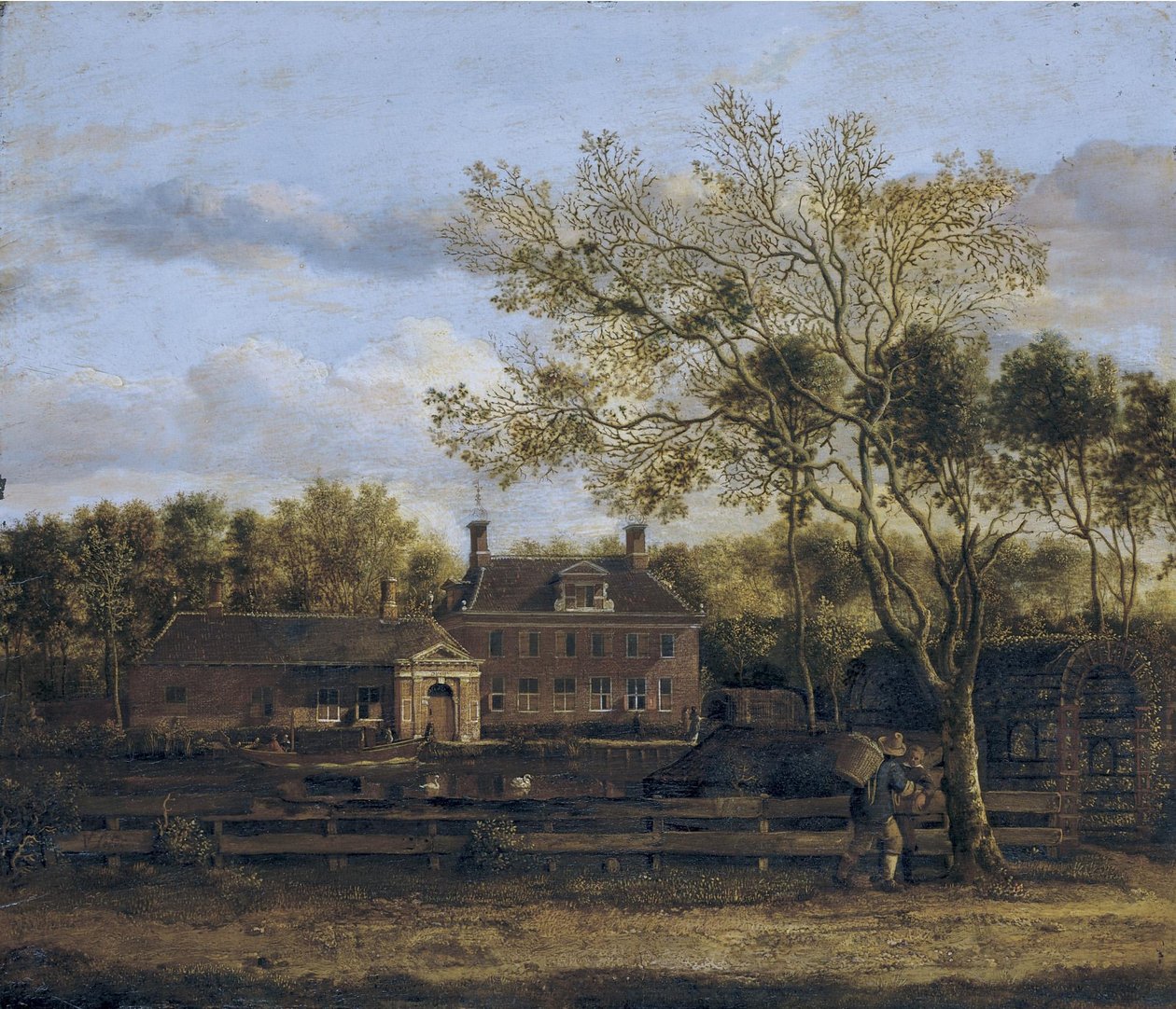 A Wolf en Hoeck hofstede a Purmer folyó mentén, Purmerend mellett alkotó: Jan van der Heyden