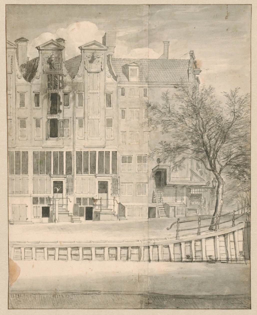 Kiégett ház a Leidsegrachton, 1684 alkotó: Jan van der Heyden