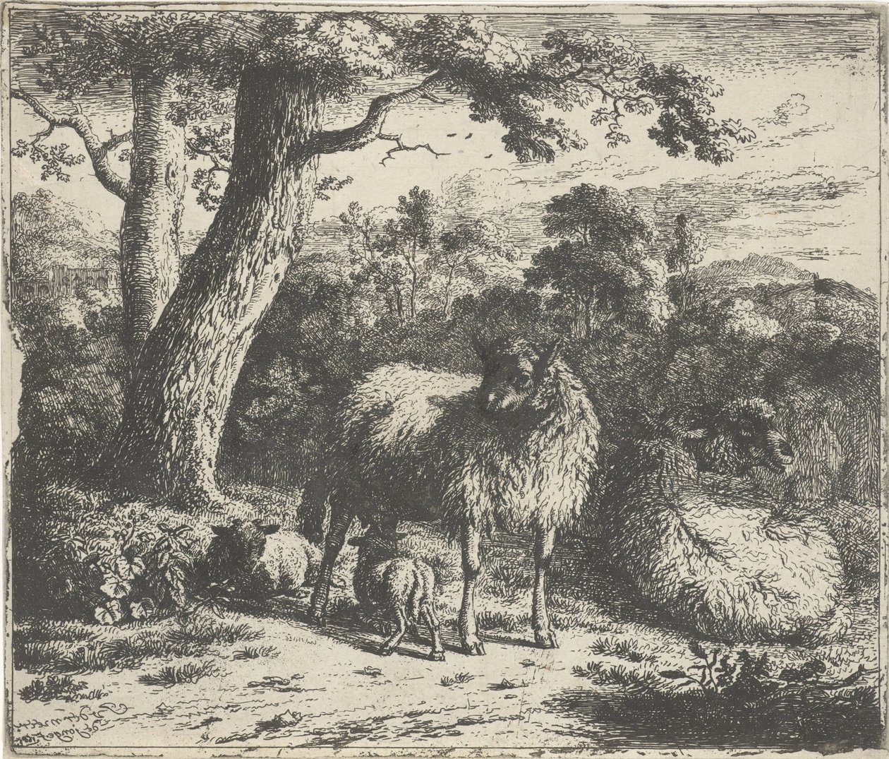 Álló bárány két báránnyal alkotó: Jan van der Meer (II)