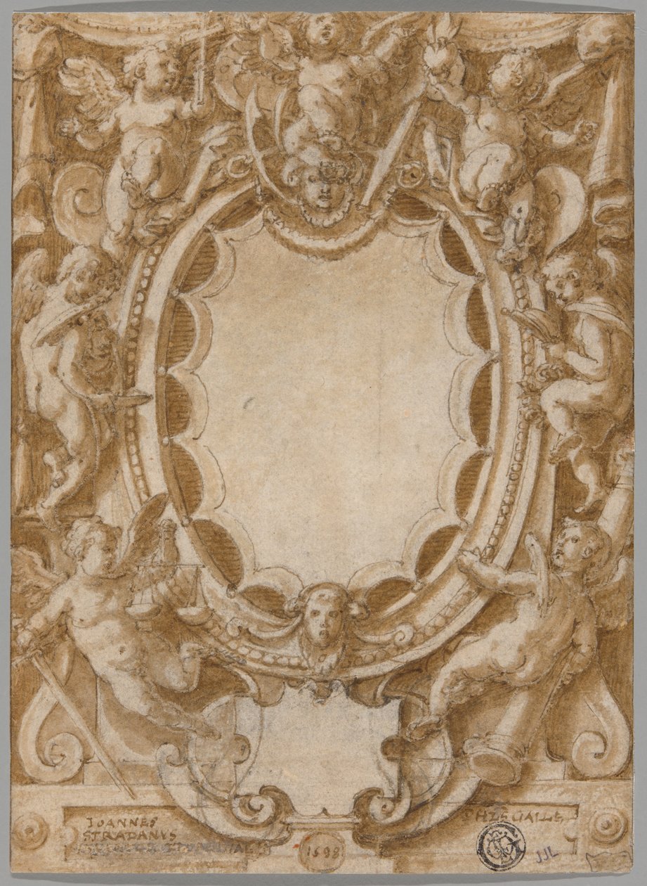 Design for Frontispiece to the Seven Virtues alkotó: Jan van der Straet
