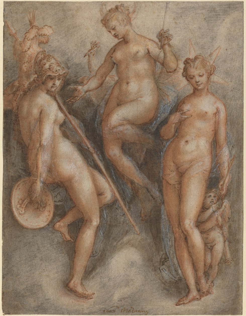 Három istennő: Minerva, Juno és Vénusz alkotó: Jan van der Straet