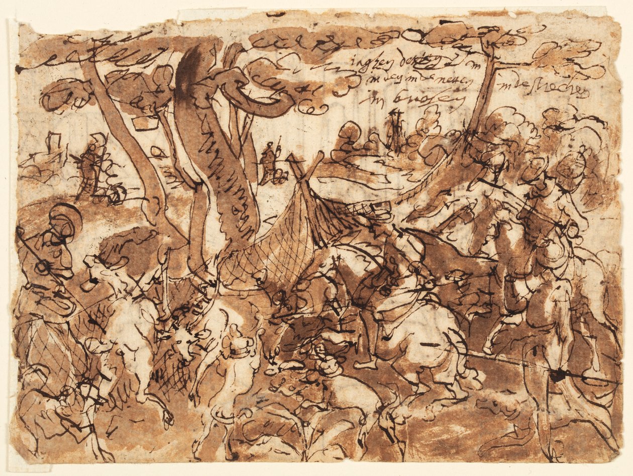Szarvasvadászat hálókkal alkotó: Jan van der Straet, called Stradanus