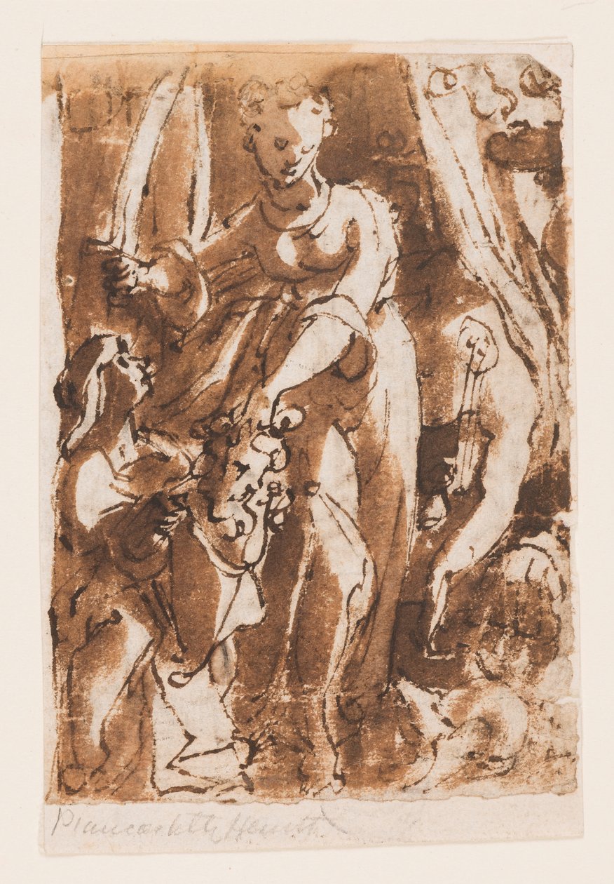 Recto: Judit Holofernész fejével; Vers: Pietà alkotó: Jan van der Straet, called Stradanus