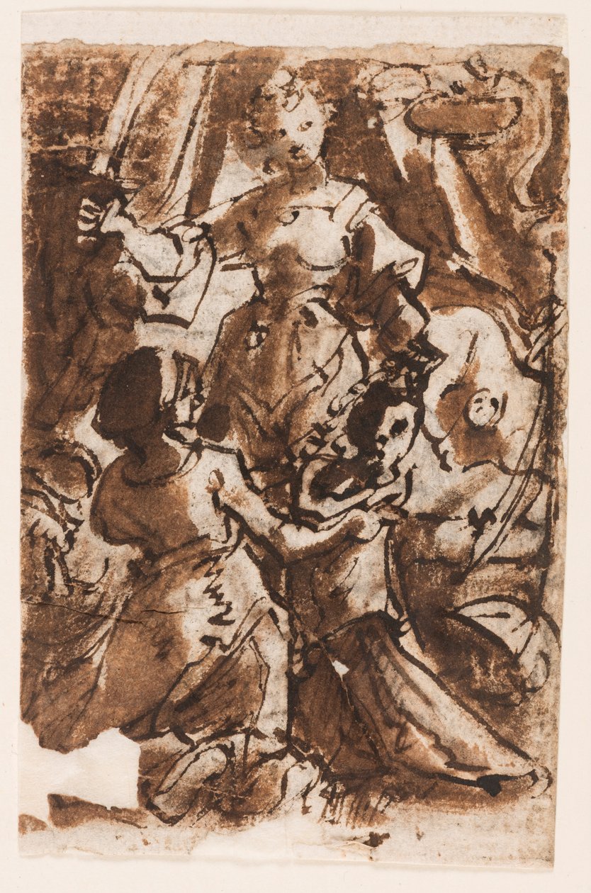 Recto: Judit Holofernész fejével; Krisztus mennybemenetele alkotó: Jan van der Straet, called Stradanus