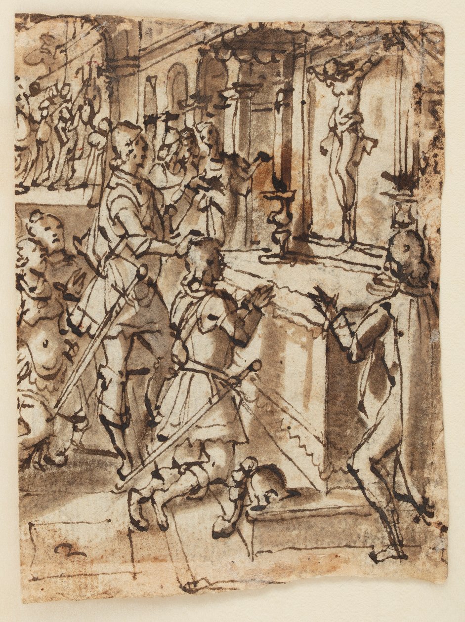 Szent Giovanni Gualberto és a csodás feszület alkotó: Jan van der Straet, called Stradanus