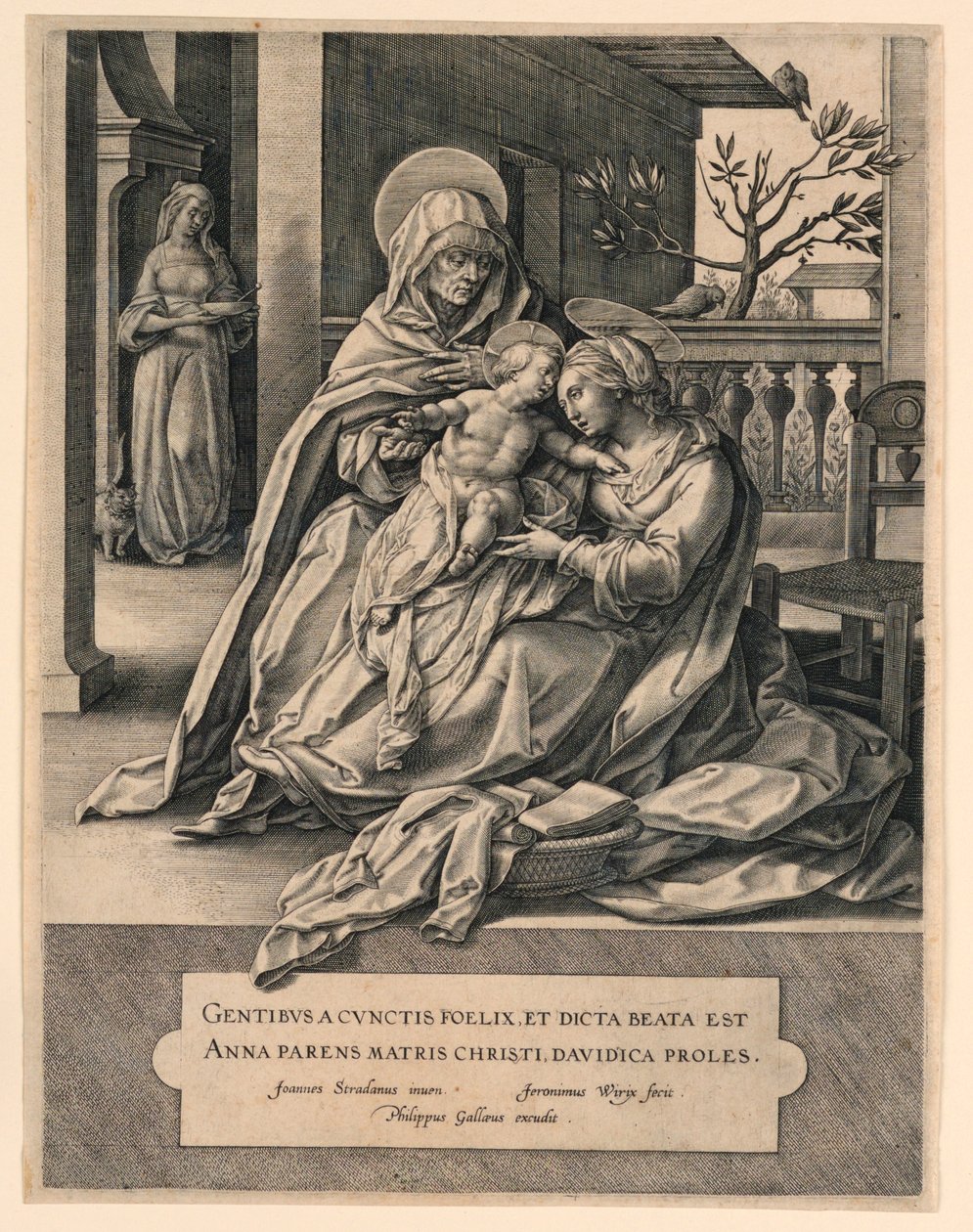 Szent Anna, a Szűz és a Gyermek Krisztus alkotó: Jan van der Straet, called Stradanus