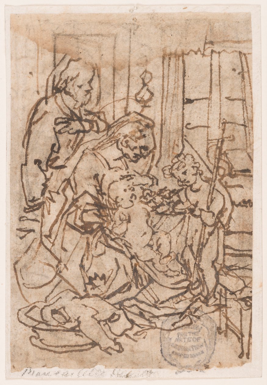 A Szent Család és Keresztelő Szent János alkotó: Jan van der Straet, called Stradanus