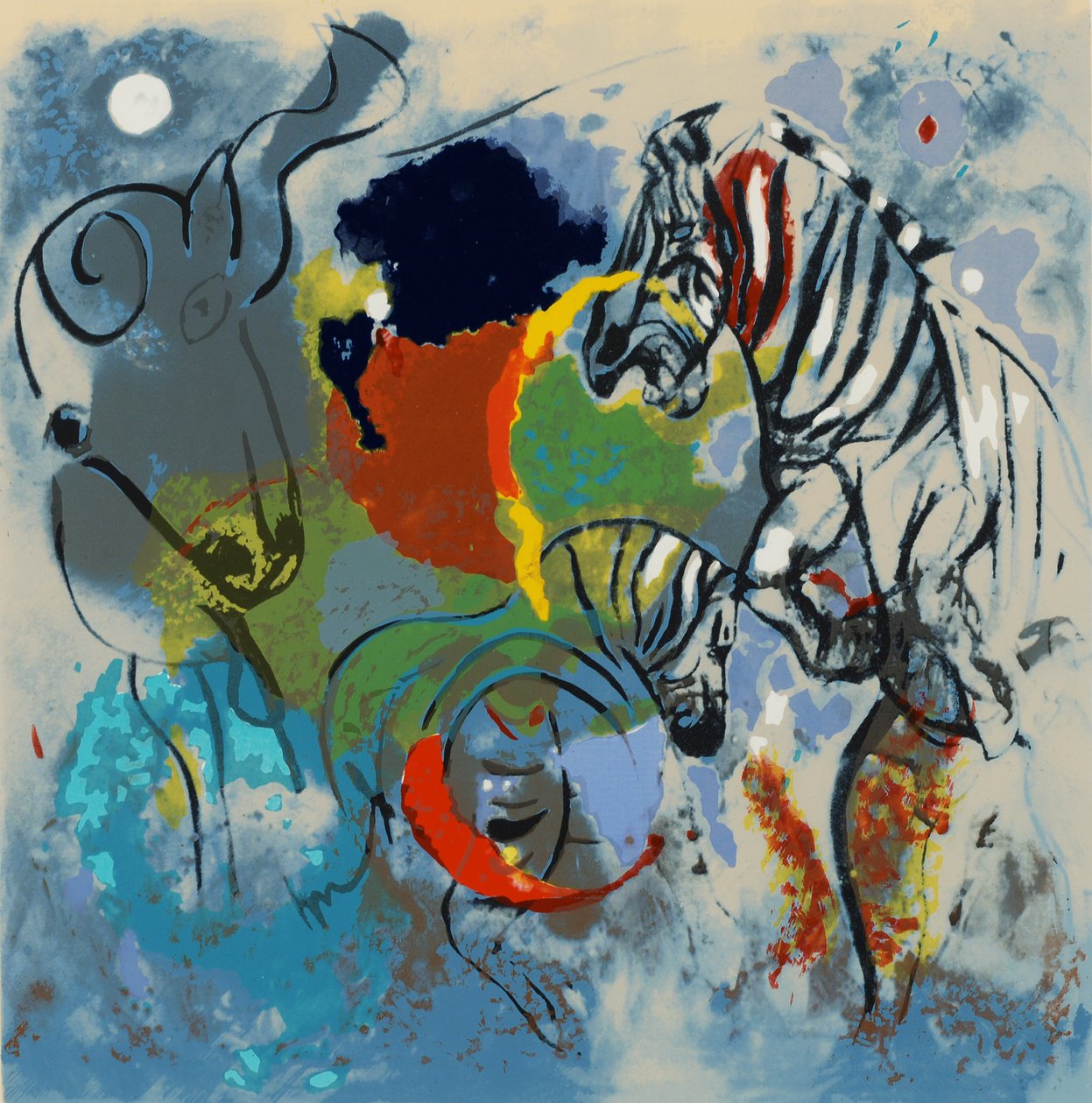 Zebrák, 1988 (szitanyomás) alkotó: Jane Deakin