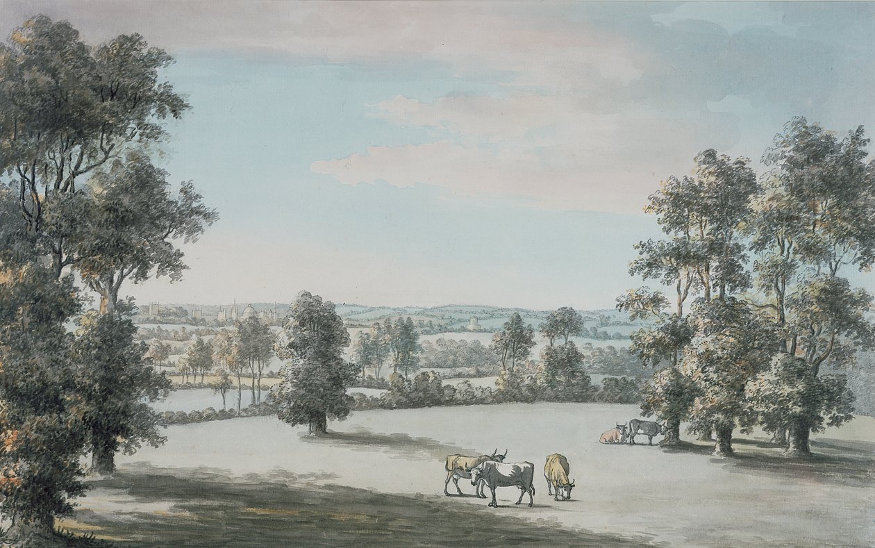 Oxford délről, 1786 (toll, tinta és WC papíron) alkotó: Jane Mary Oglander