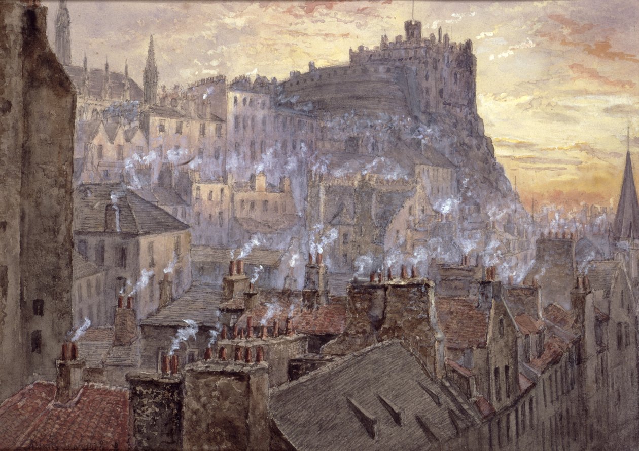 Edinburgh-i kastély a George IV hídról alkotó: Jane Stewart Smith