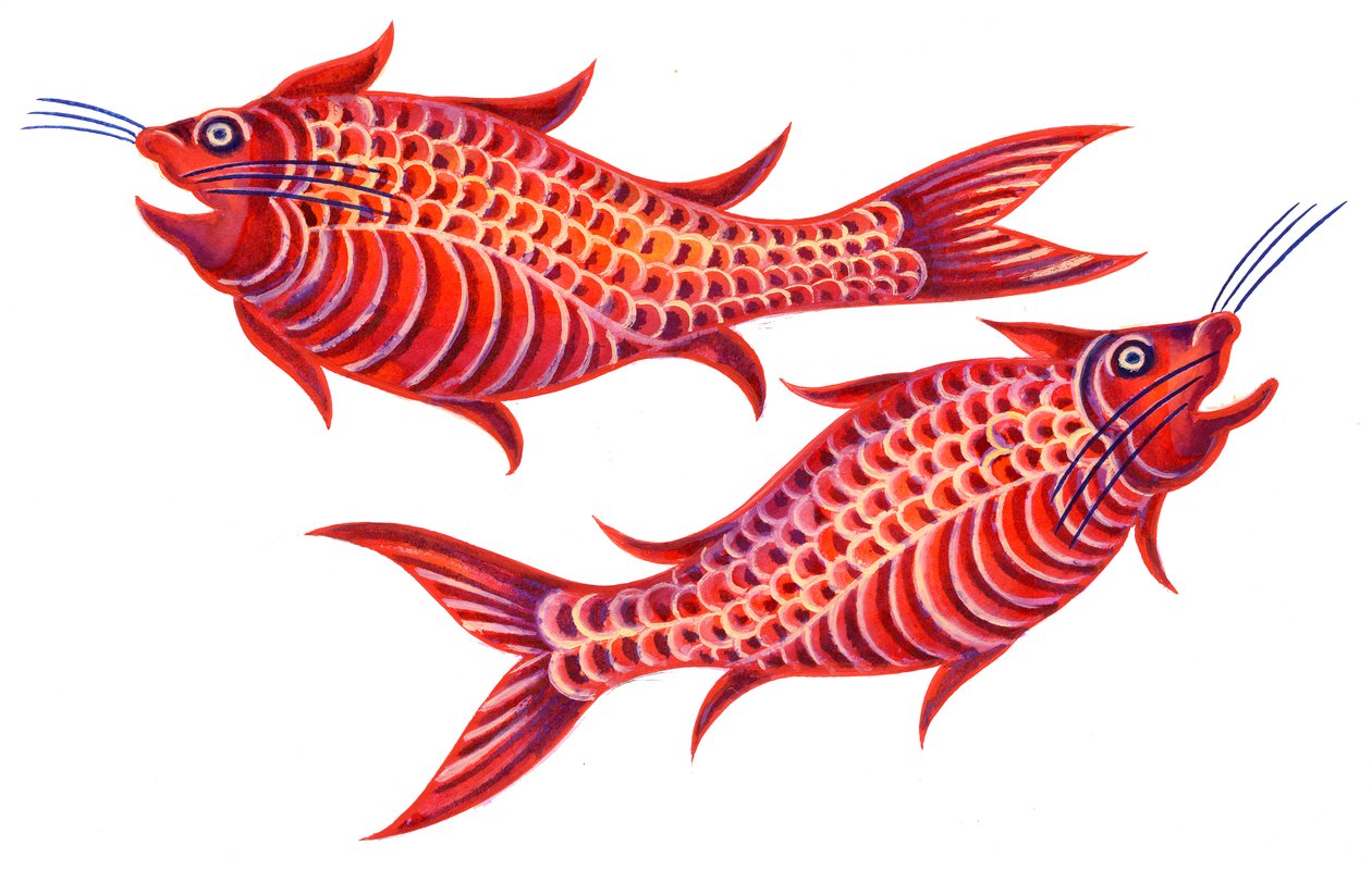 Fish Pisces, 1996, (tinta és gouache) alkotó: Jane Tattersfield