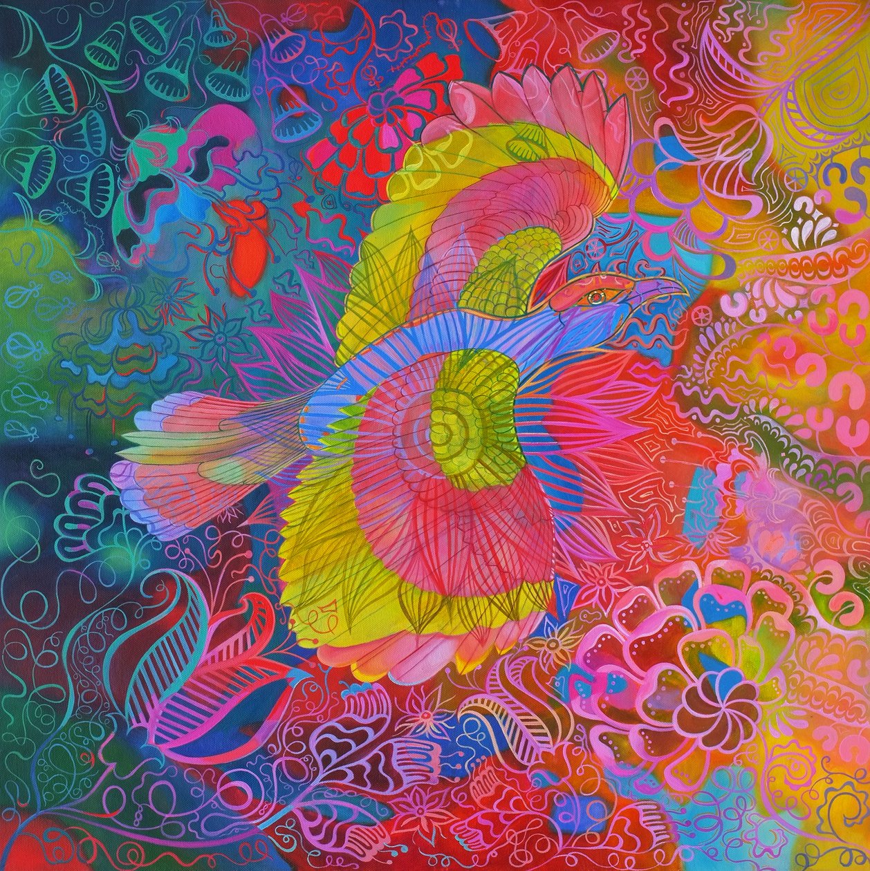 Repülő indiai görgő madár, 2013, alkotó: Jane Tattersfield