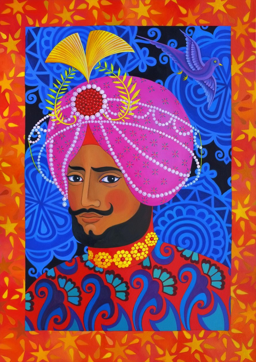 Maharaja rózsaszín turbánnal, 2012, alkotó: Jane Tattersfield