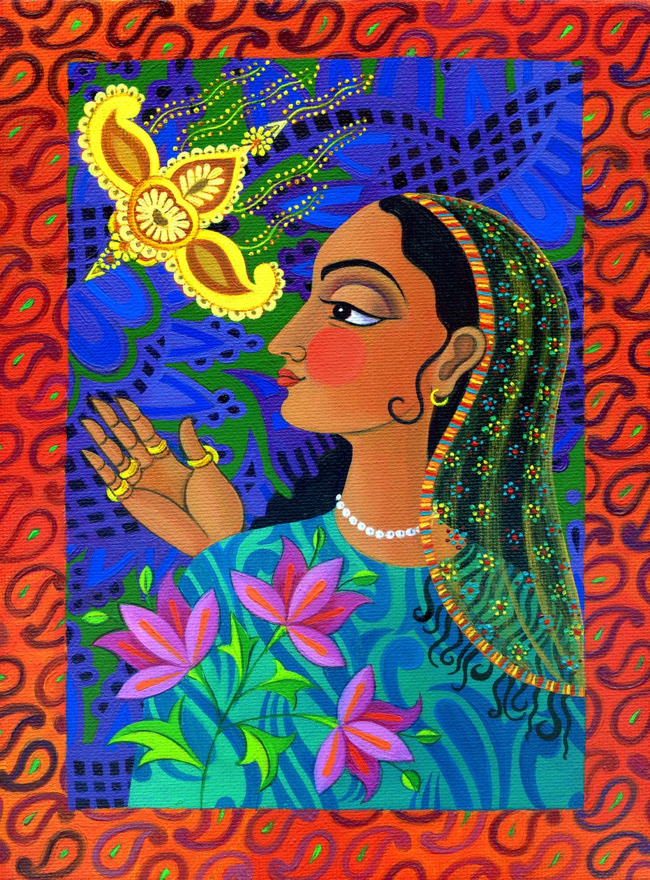 Maharani sárga madárral, 2011, alkotó: Jane Tattersfield